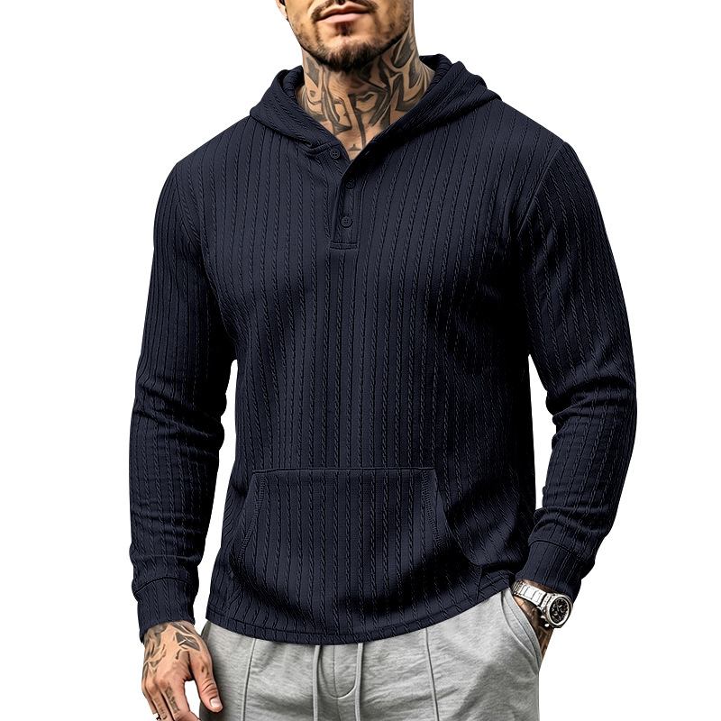 Men's Heavyweight Textured Long Sleeve Henley