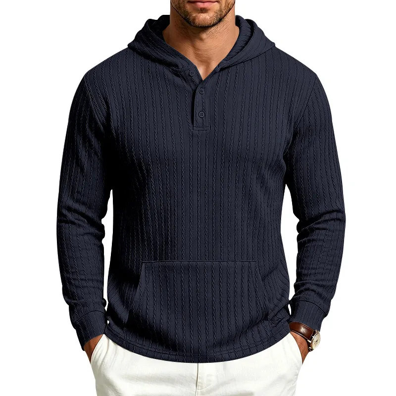 Men's Heavyweight Textured Long Sleeve Henley
