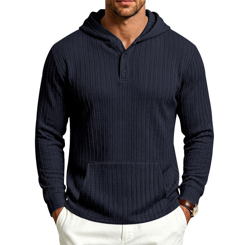 Men's Heavyweight Textured Long Sleeve Henley