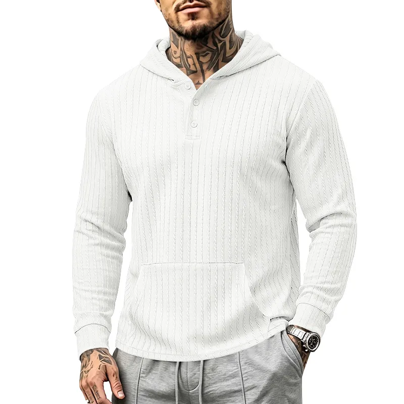Men's Heavyweight Textured Long Sleeve Henley