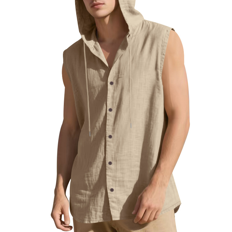 Men's Sleeveless Linen Shirt