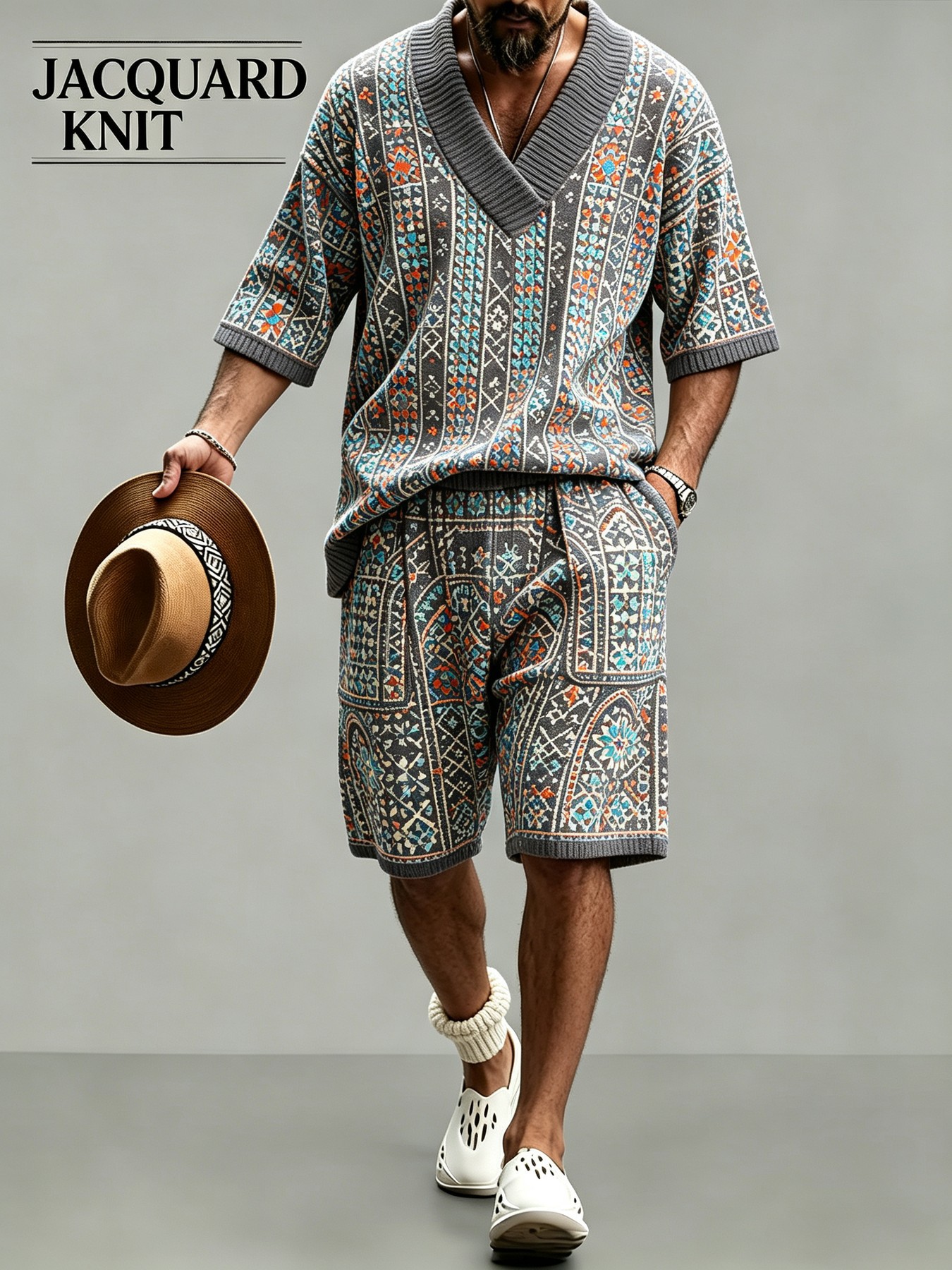 Men's Short Sleeve Shirt & Shorts Set