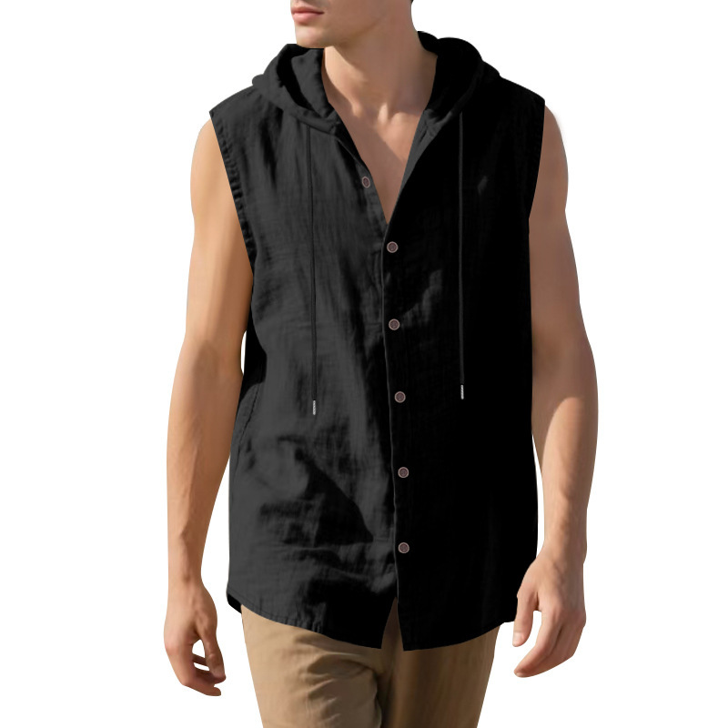 Men's Sleeveless Linen Shirt