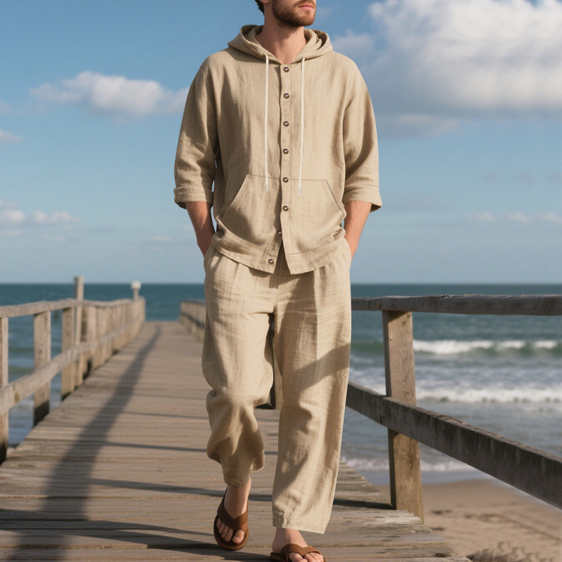 Men's Linen Shirt & Pants Set