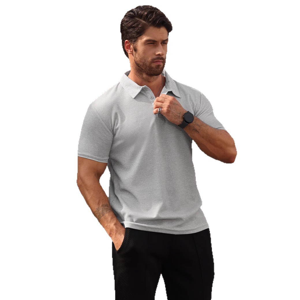 Men's Knit Short Sleeve Polo Shirt