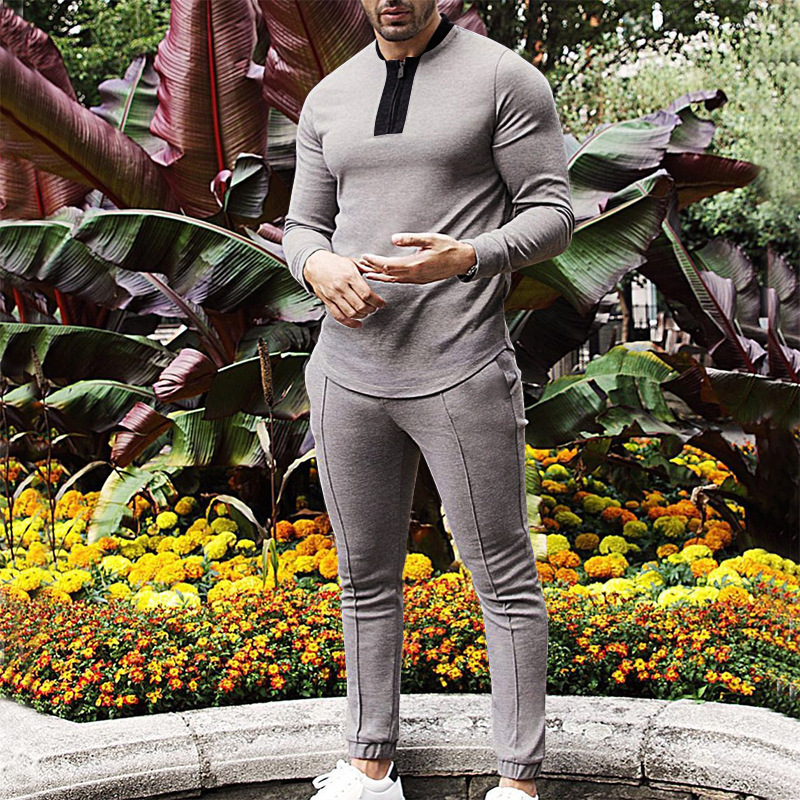 Men's Long Sleeve Casual Two-Piece Set