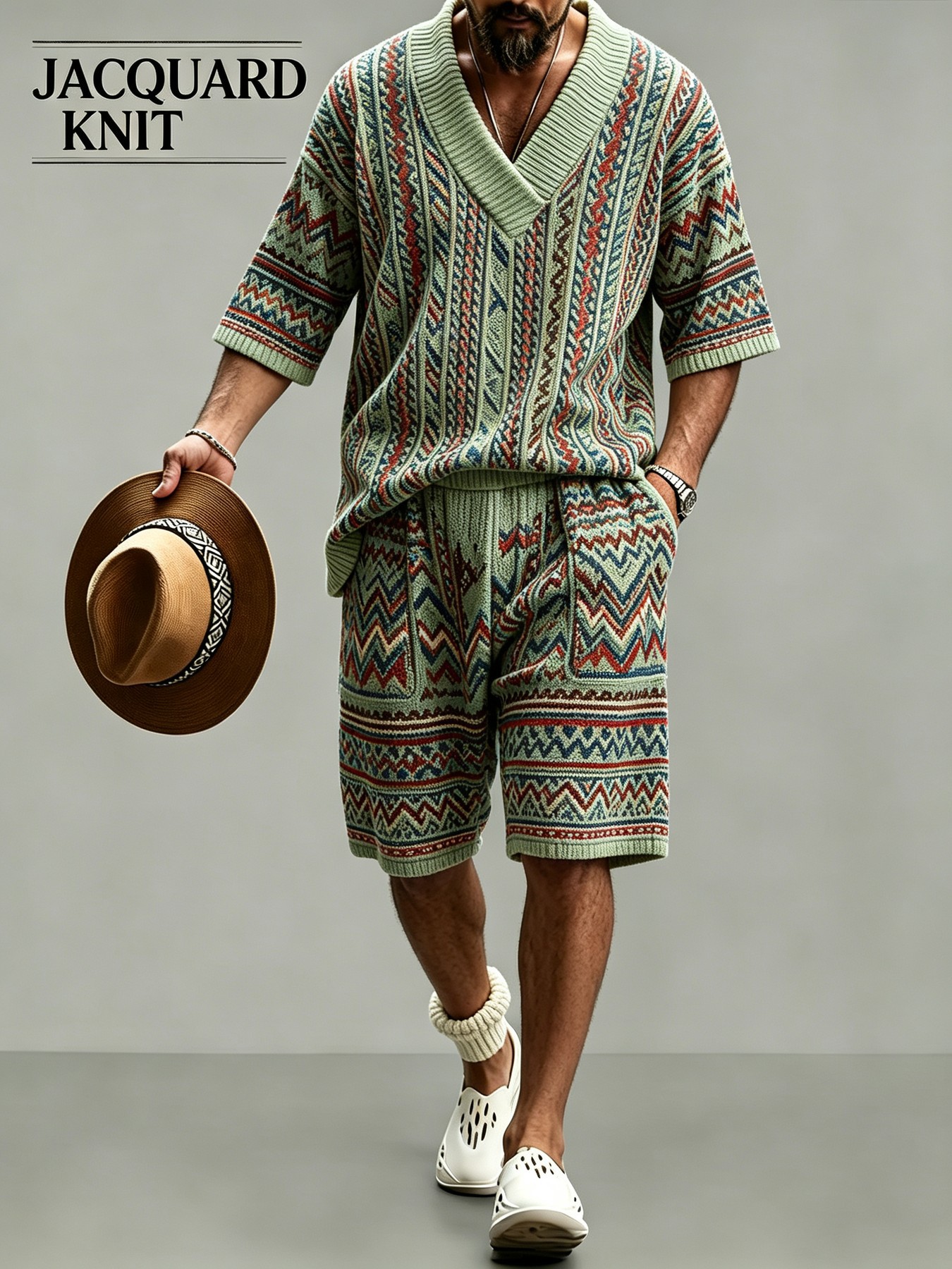 Men's Short Sleeve Shirt & Shorts Set