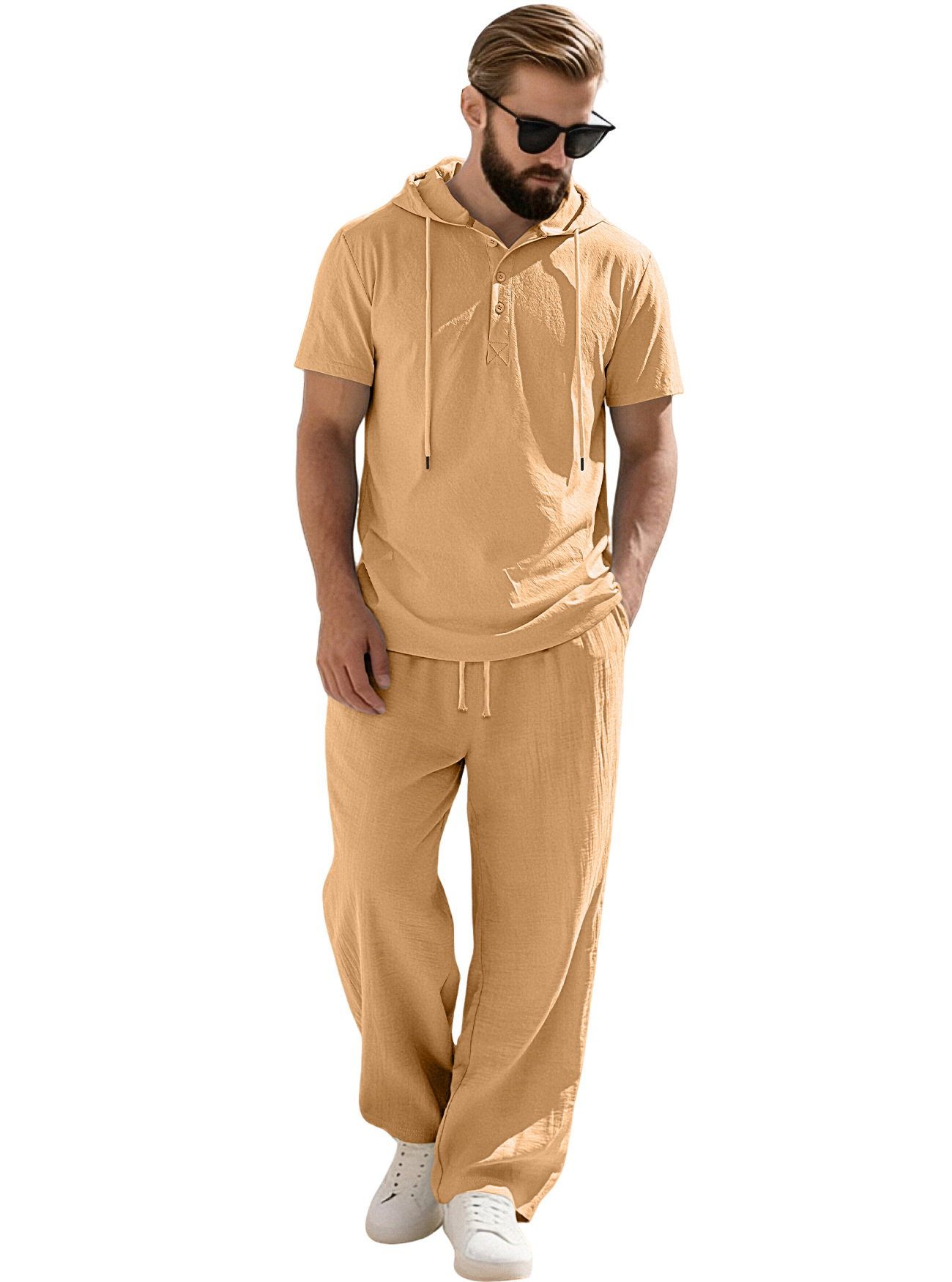 Men's Short Sleeve Hoodie & Pants Set