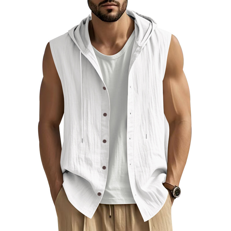 Men's Sleeveless Linen Shirt