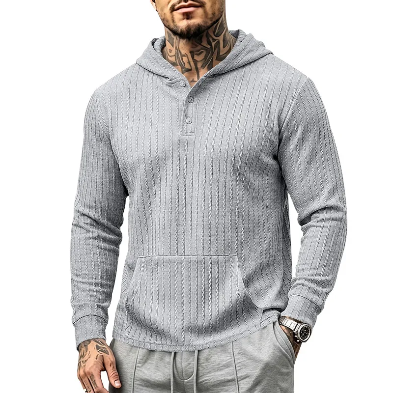 Men's Heavyweight Textured Long Sleeve Henley