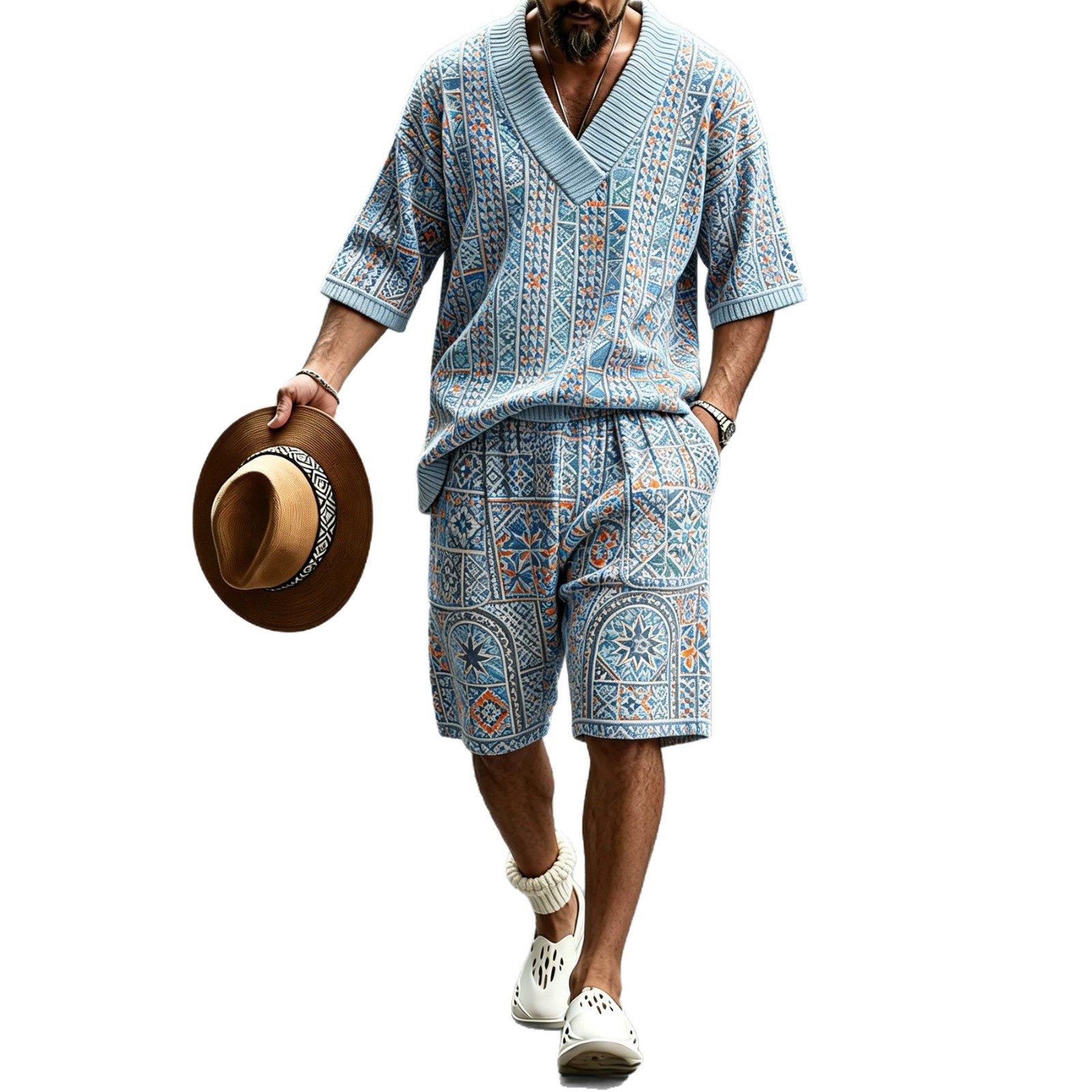 Men's Short Sleeve Shirt & Shorts Set