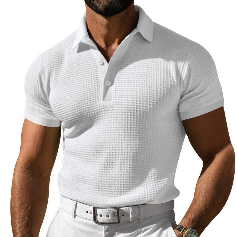 Men's Knit Short Sleeve Polo Shirt