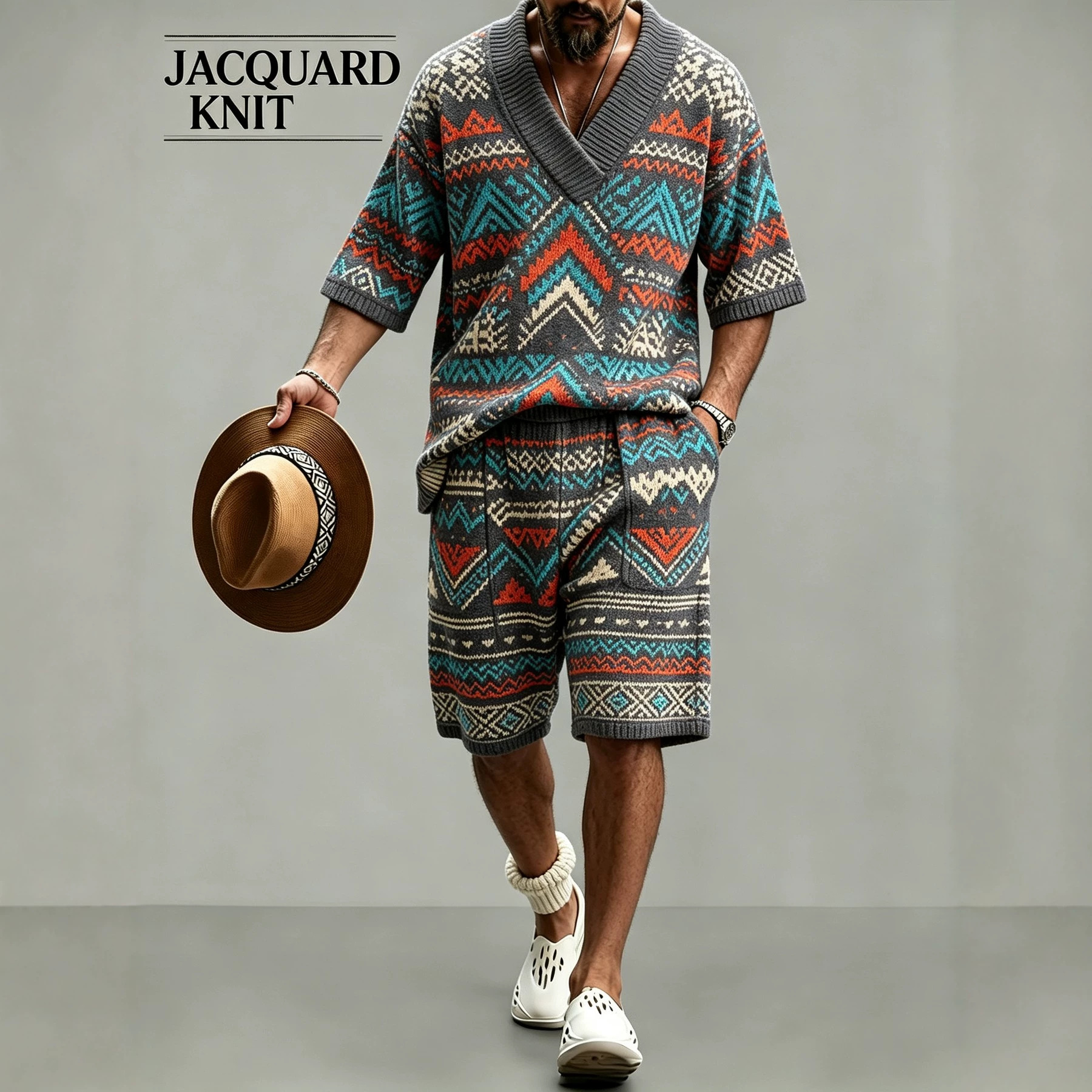 Men's Short Sleeve Shirt & Shorts Set