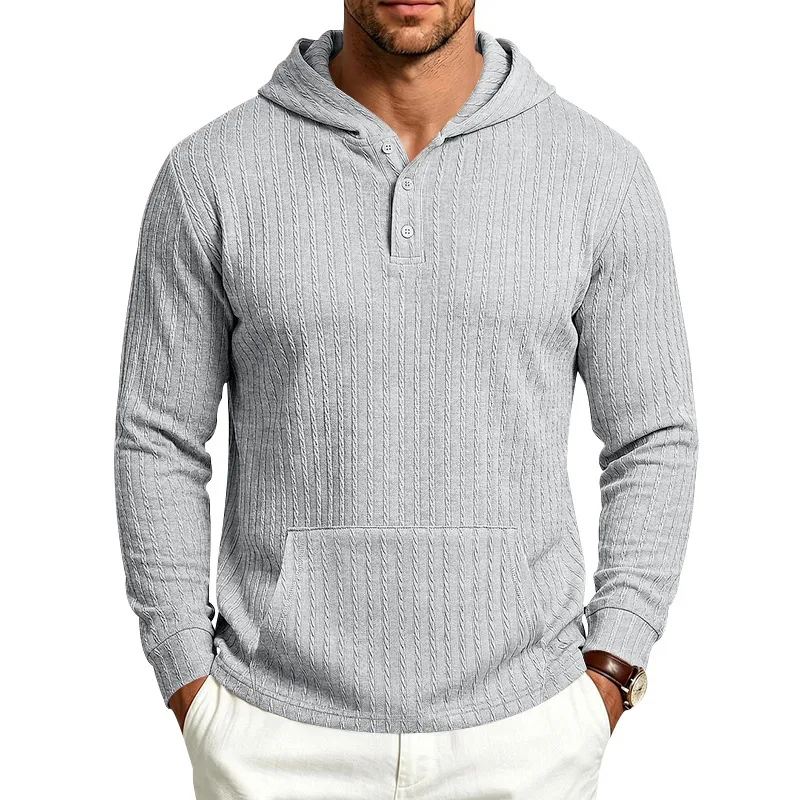 Men's Heavyweight Textured Long Sleeve Henley