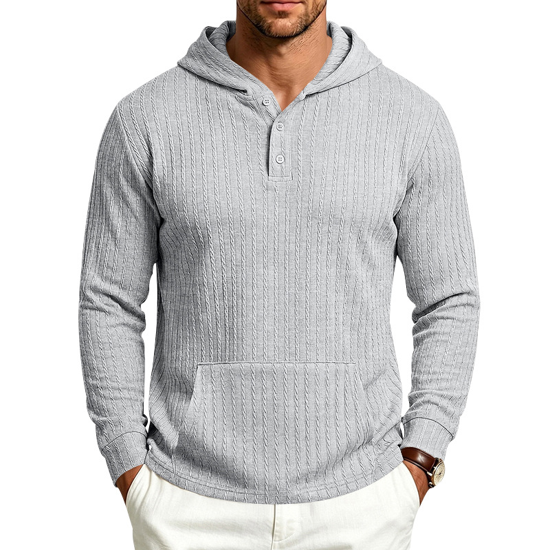 Men's Heavyweight Textured Long Sleeve Henley