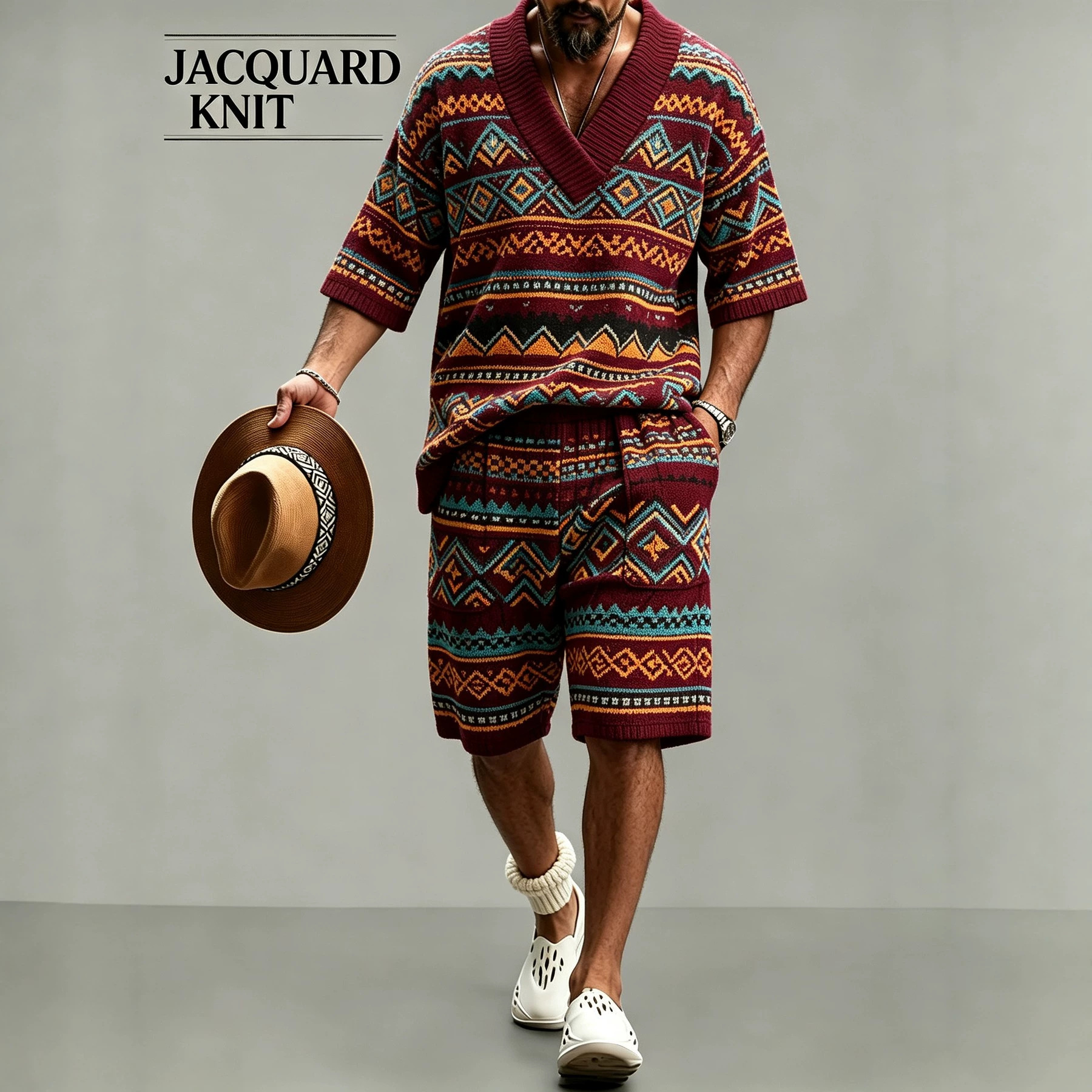 Men's Short Sleeve Shirt & Shorts Set