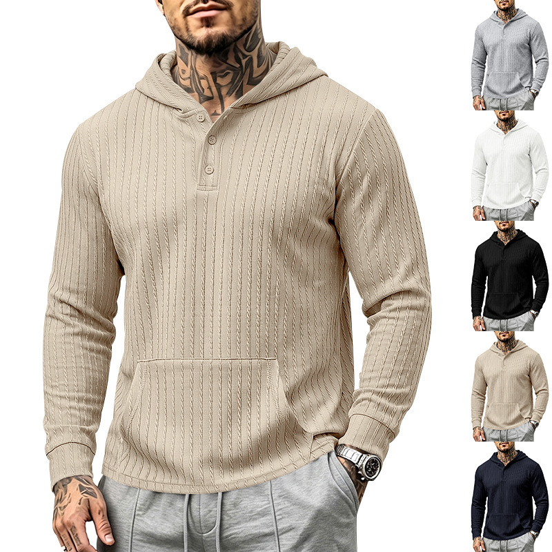 Men's Heavyweight Textured Long Sleeve Henley