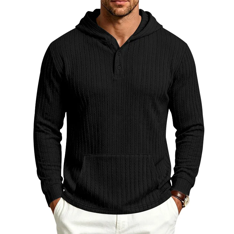 Men's Heavyweight Textured Long Sleeve Henley