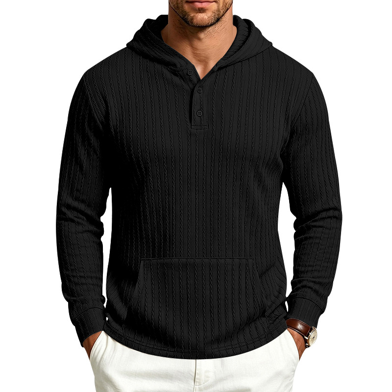 Men's Heavyweight Textured Long Sleeve Henley
