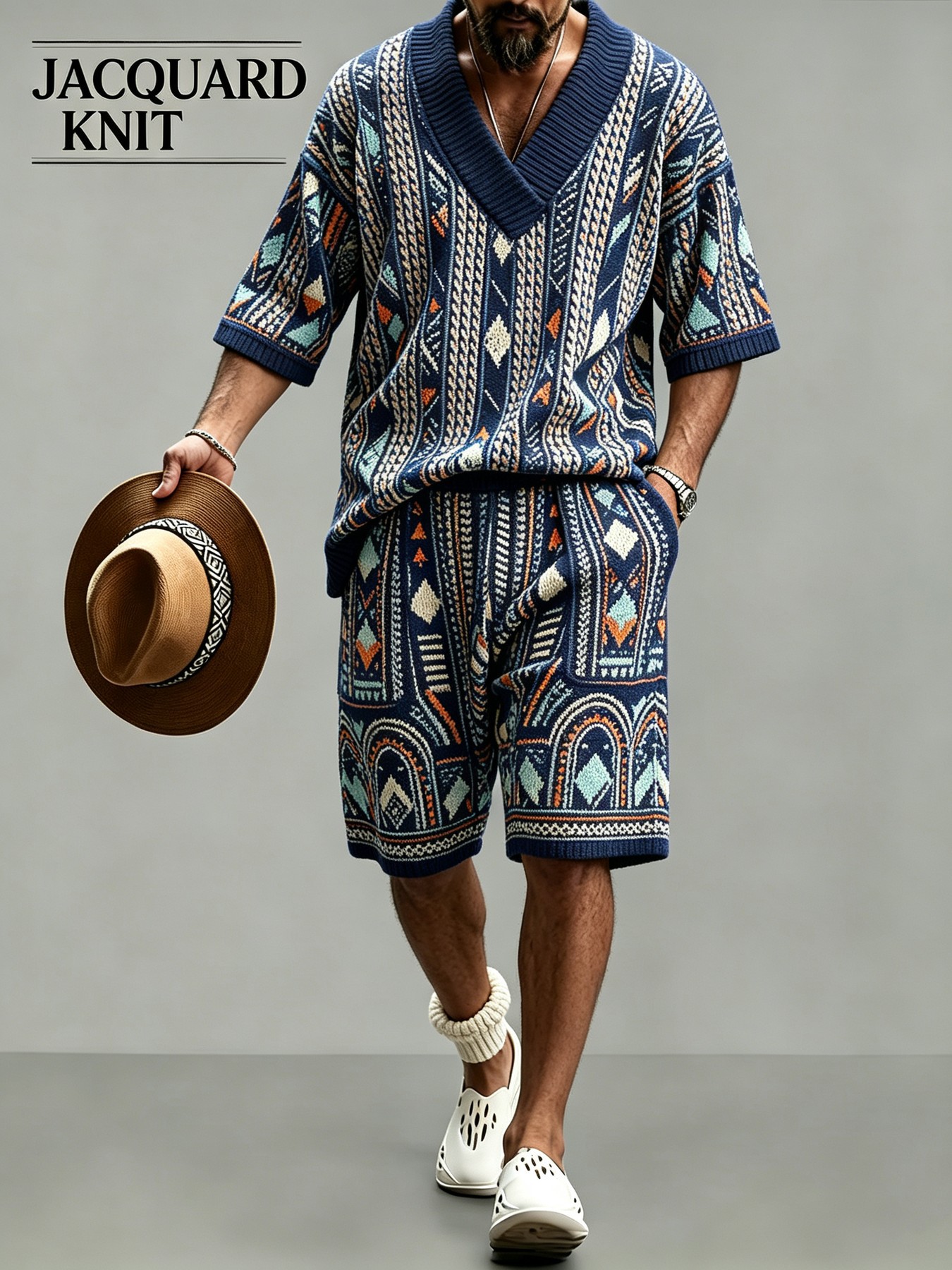 Men's Short Sleeve Shirt & Shorts Set