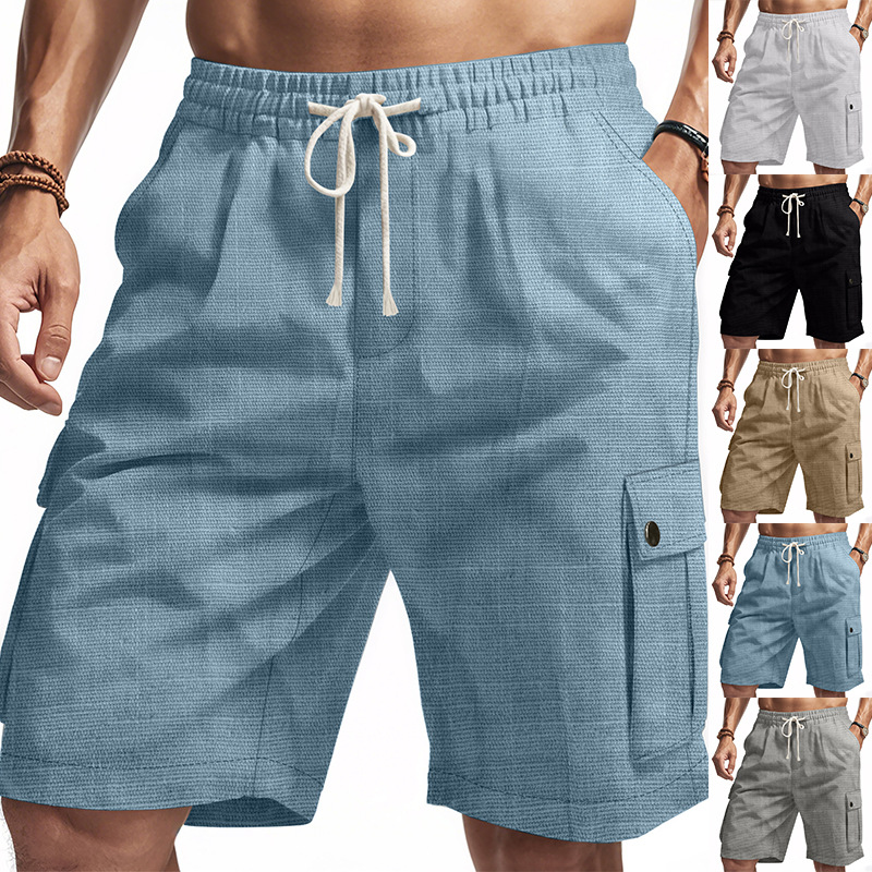 Men's Summer Linen Shorts, Casual Beach Style for Daily Wear