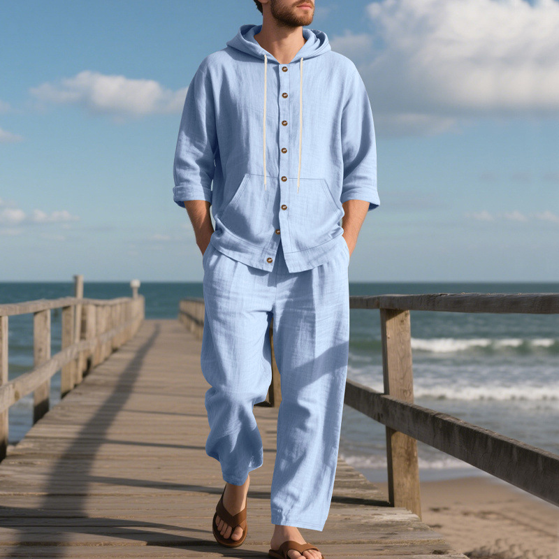 Men's Linen Shirt & Pants Set