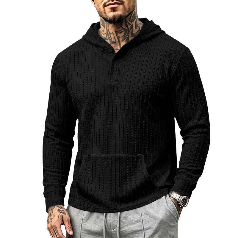 Men's Heavyweight Textured Long Sleeve Henley