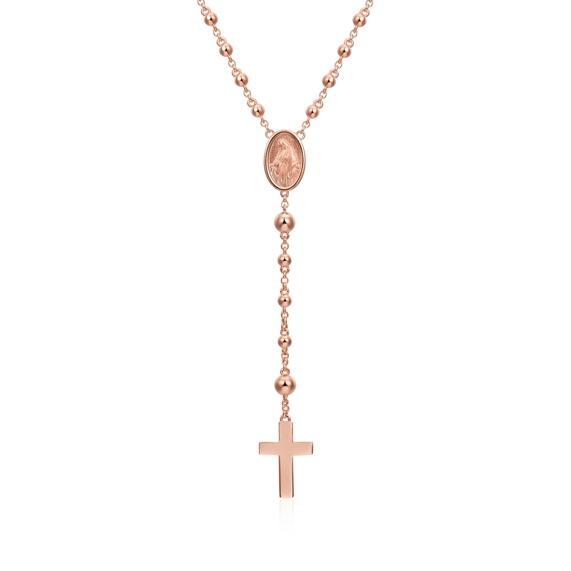 Custom Adjustable 14k Gold Virgin Mary Rosary Necklace