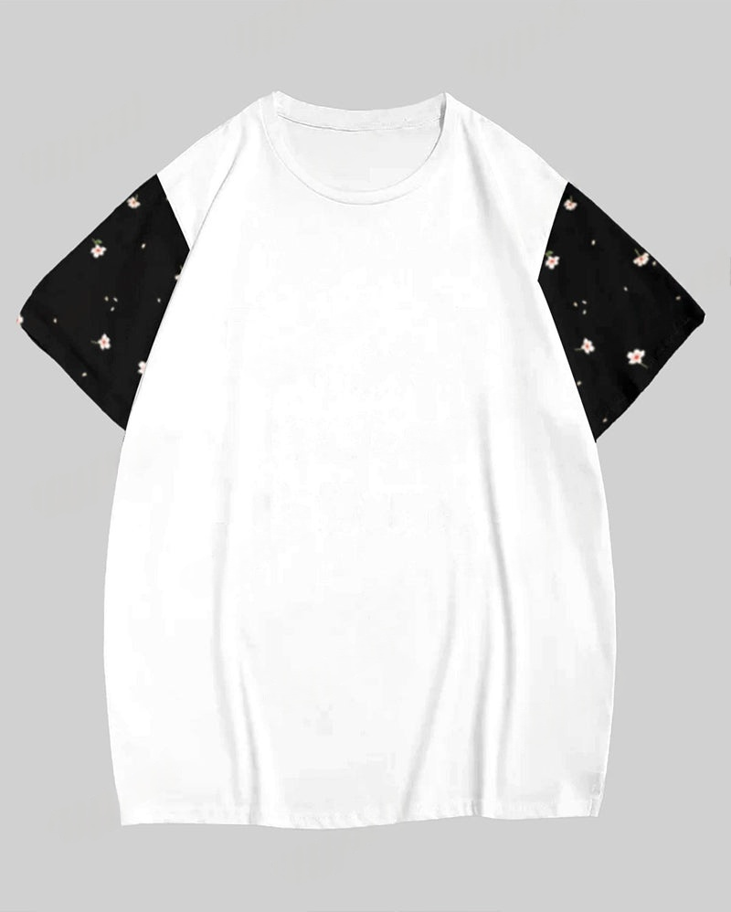 Couple's Stars Stitching Short-sleeved T-shirt Shorts Suit Large