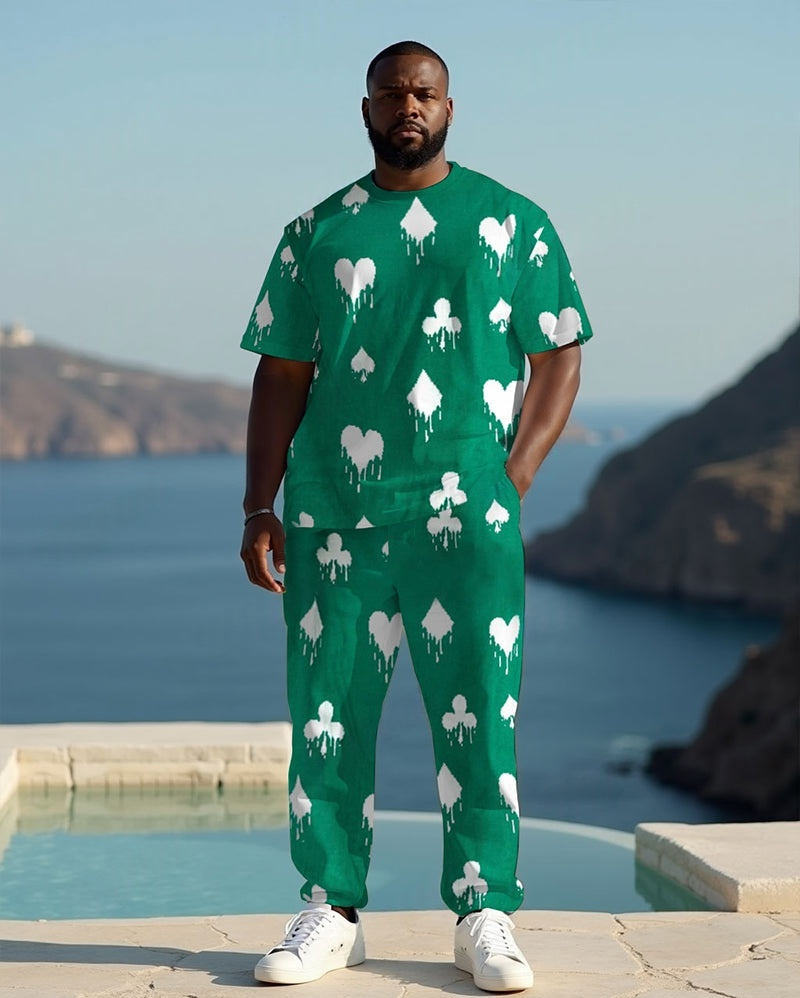 Couple's Endless Love T-shirt Trousers Suit Large Size