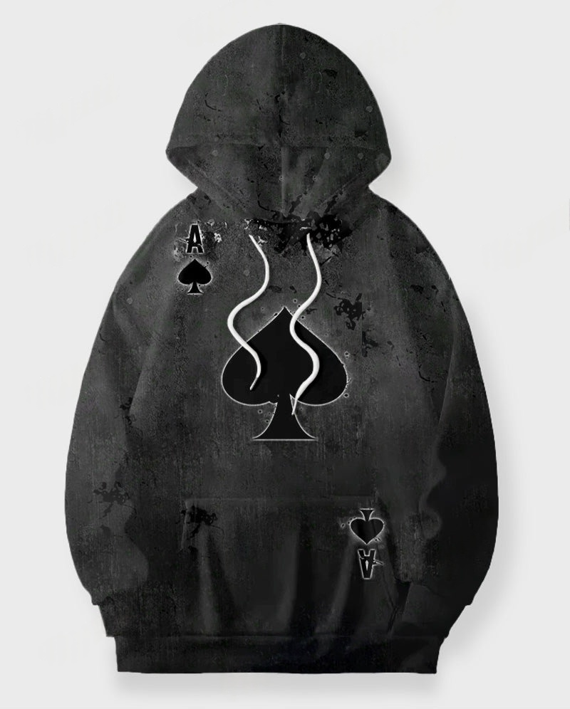 Couple Big and Tall Casual Couple Outfit Poker A Gradient Color Hoodie Set