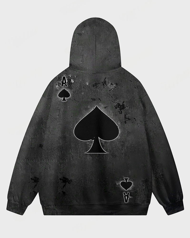 Couple Big and Tall Casual Couple Outfit Poker A Gradient Color Hoodie Set