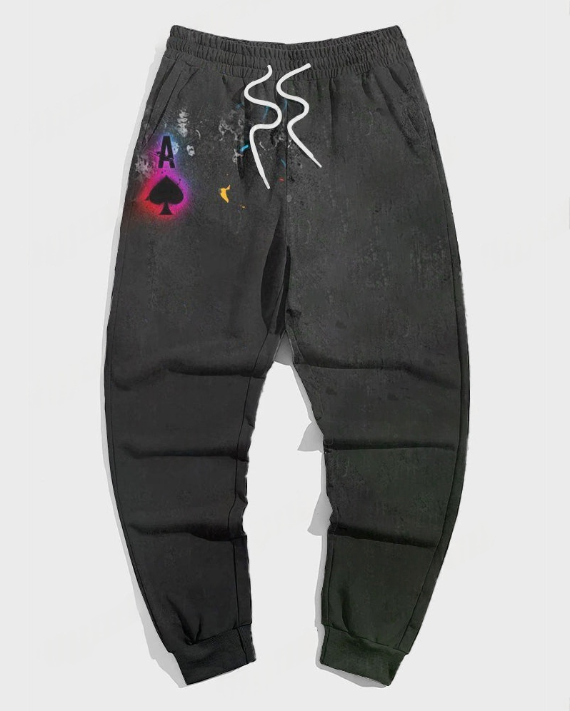 Couple Big and Tall Casual Couple Outfit Poker A Gradient Color Hoodie Set