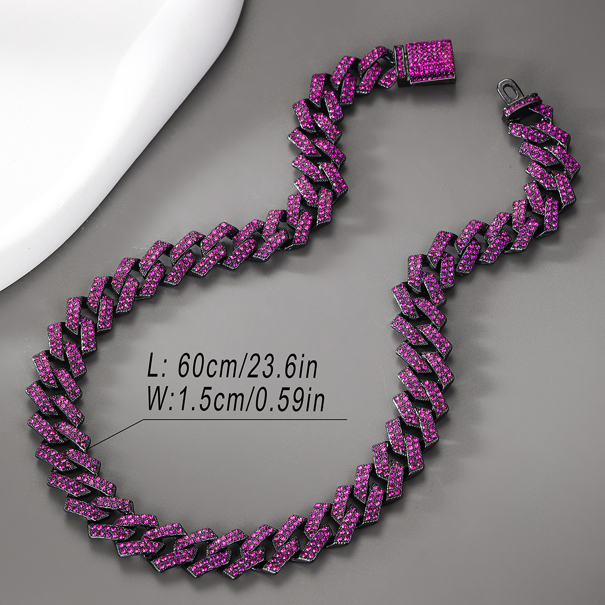 Men's 15Mm Exaggerated Diamond Geometric Hip-Hop Necklace