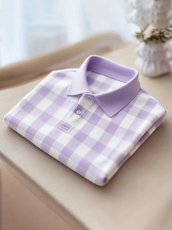 Men's Classic Business Button Short Sleeve Polo Shirt