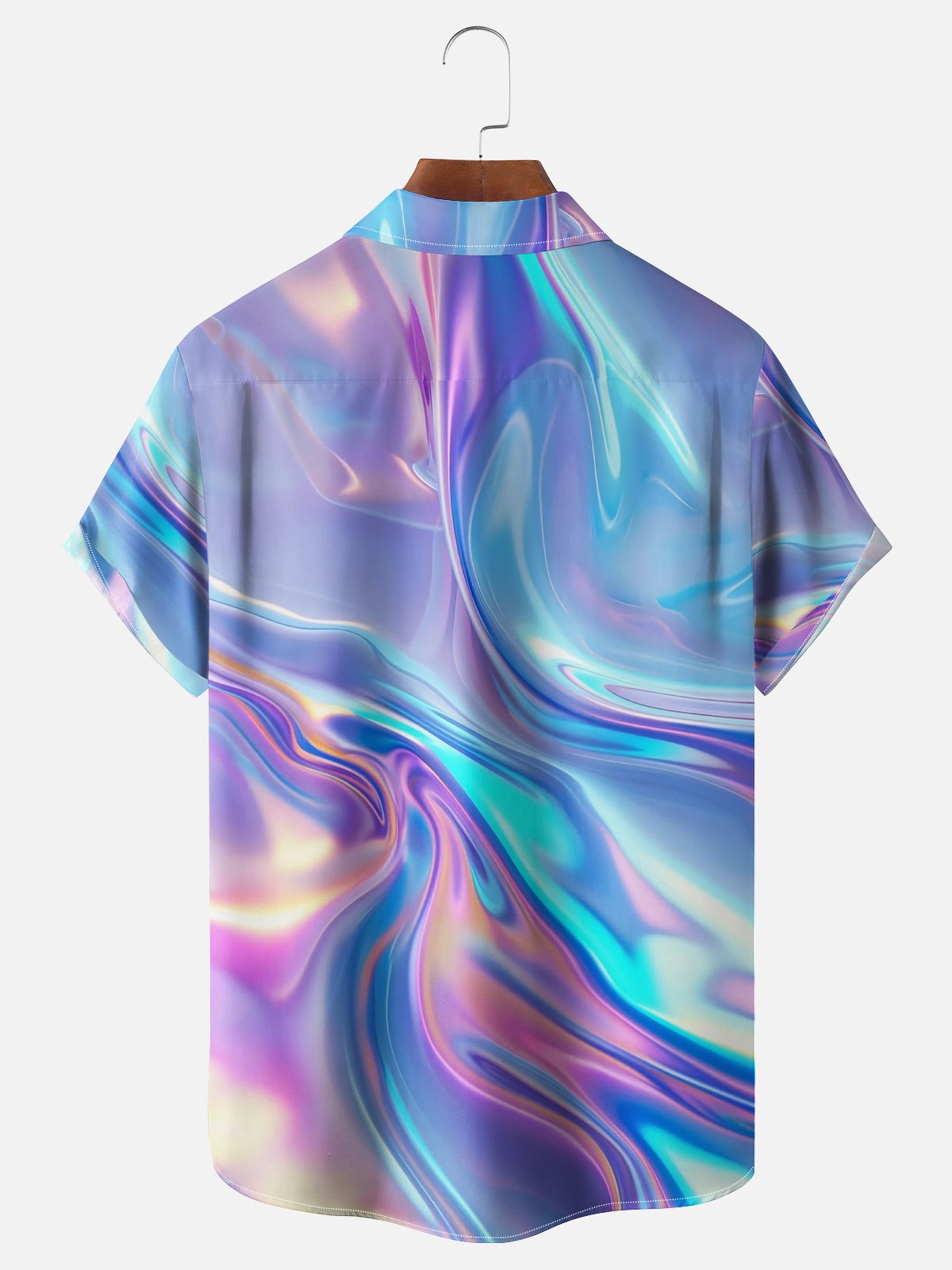 Moisture-wicking Gradient Color Chest Pocket Casual Shirt