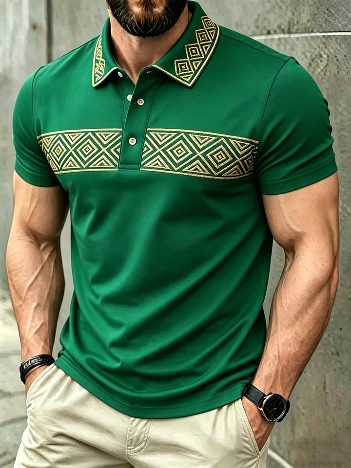 Men's Classic Business Button Short Sleeve Polo Shirt MYW26012401