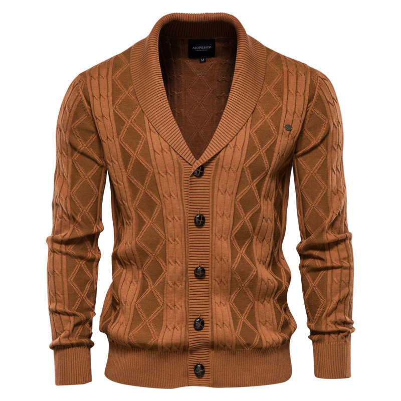 Men's V-Neck Knitted Jacket