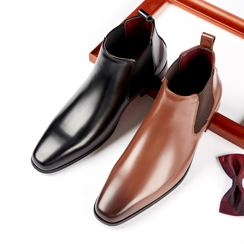 Men's Business Chelsea Boots Genuine Leather Ankle Boots