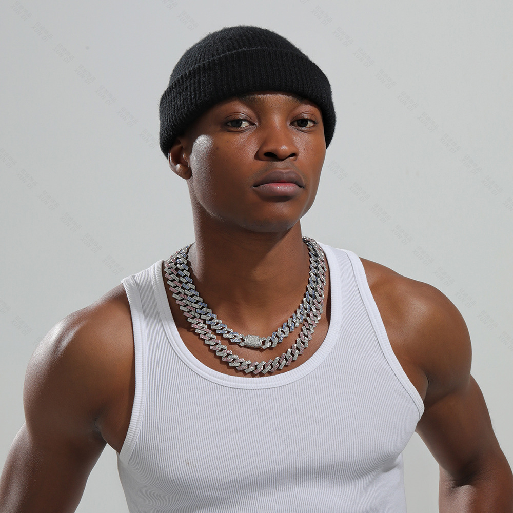 Men's 15Mm Exaggerated Diamond Geometric Hip-Hop Necklace