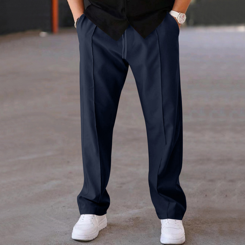 Men's Solid Color Loose Straight Casual Pants