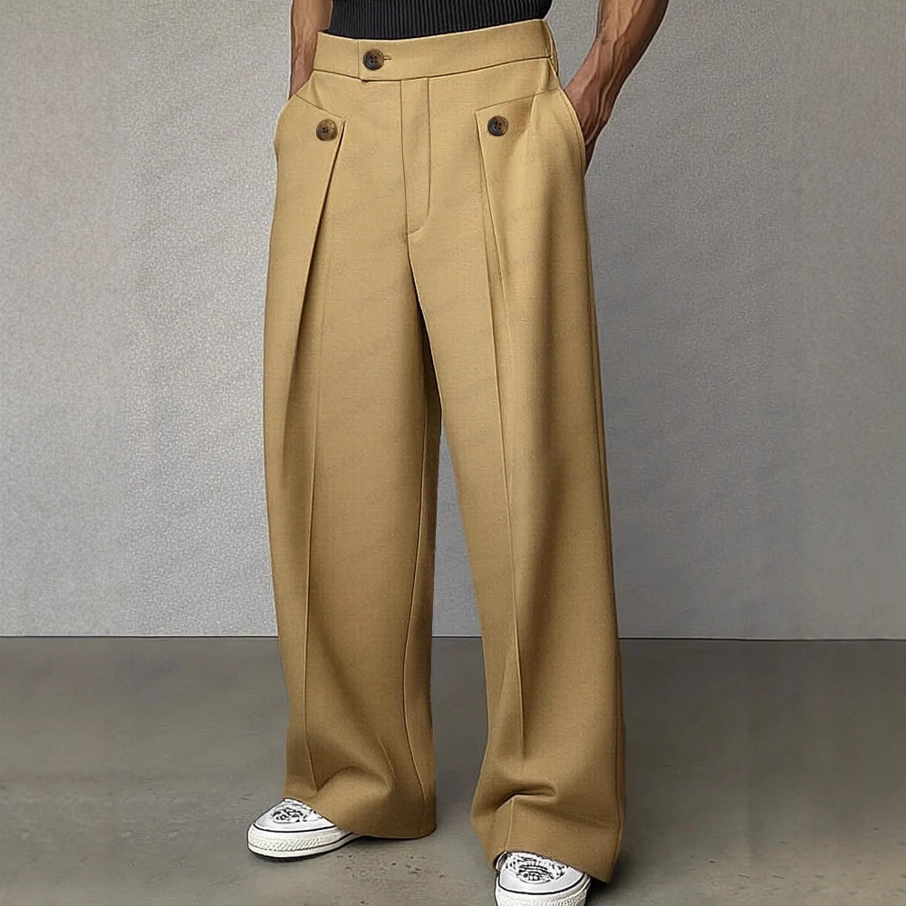 Men's Solid Color Loose Straight Casual Pants 0412