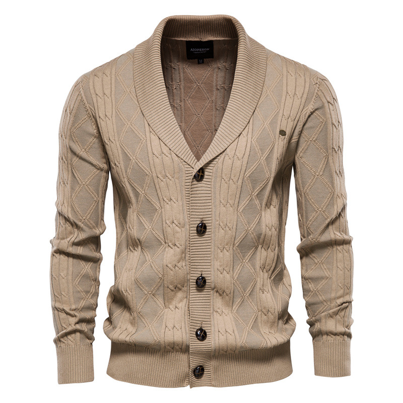 Men's V-Neck Knitted Jacket