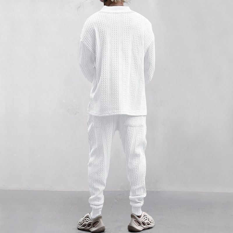 Men's Solid Color Suede Suit