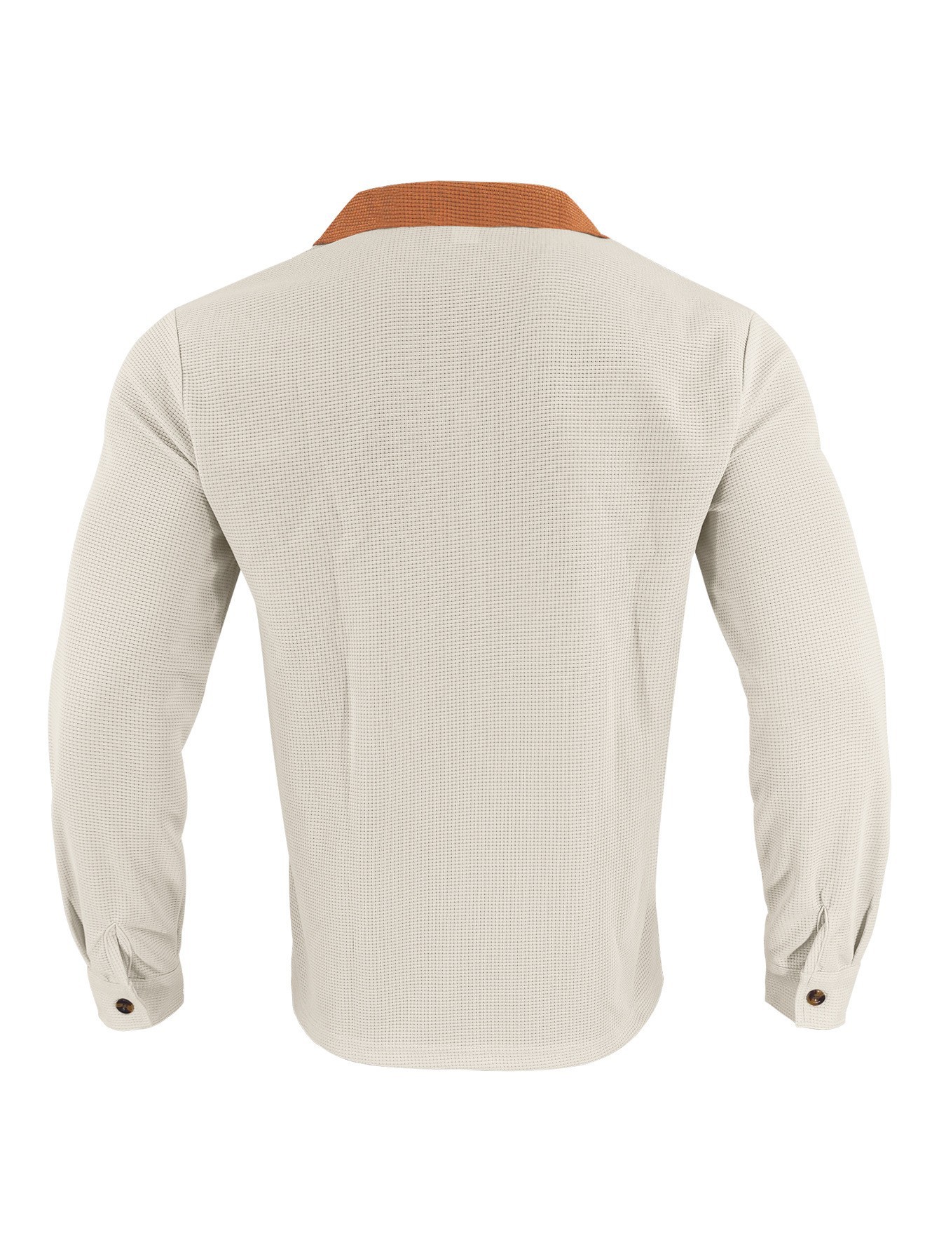 Men's Waffle Solid Color Long Sleeves Blouses&Shirts Tops