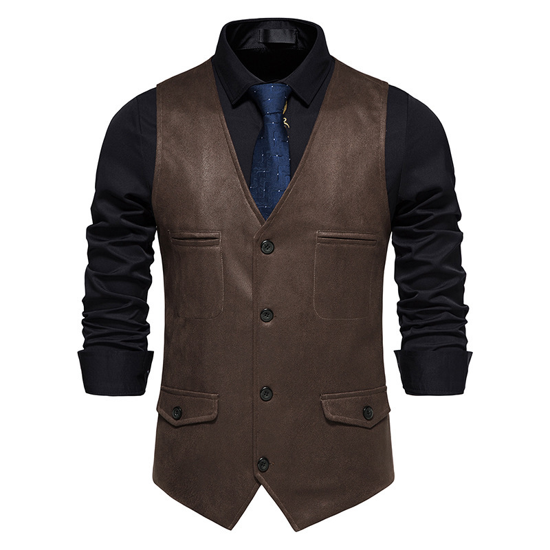 Men's Vintage Suede Single-Breasted Vest