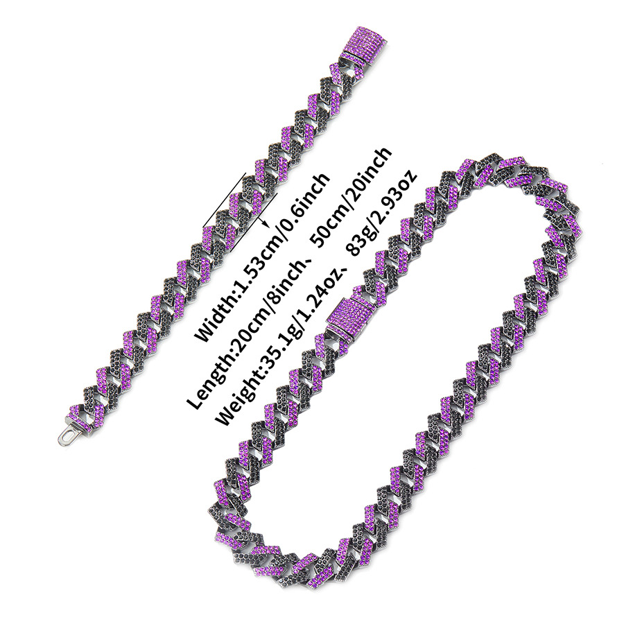 Men's 15Mm Exaggerated Diamond Geometric Hip-Hop Necklace