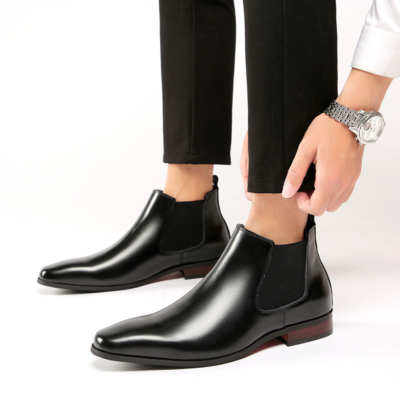 Men's Business Chelsea Boots Genuine Leather Ankle Boots
