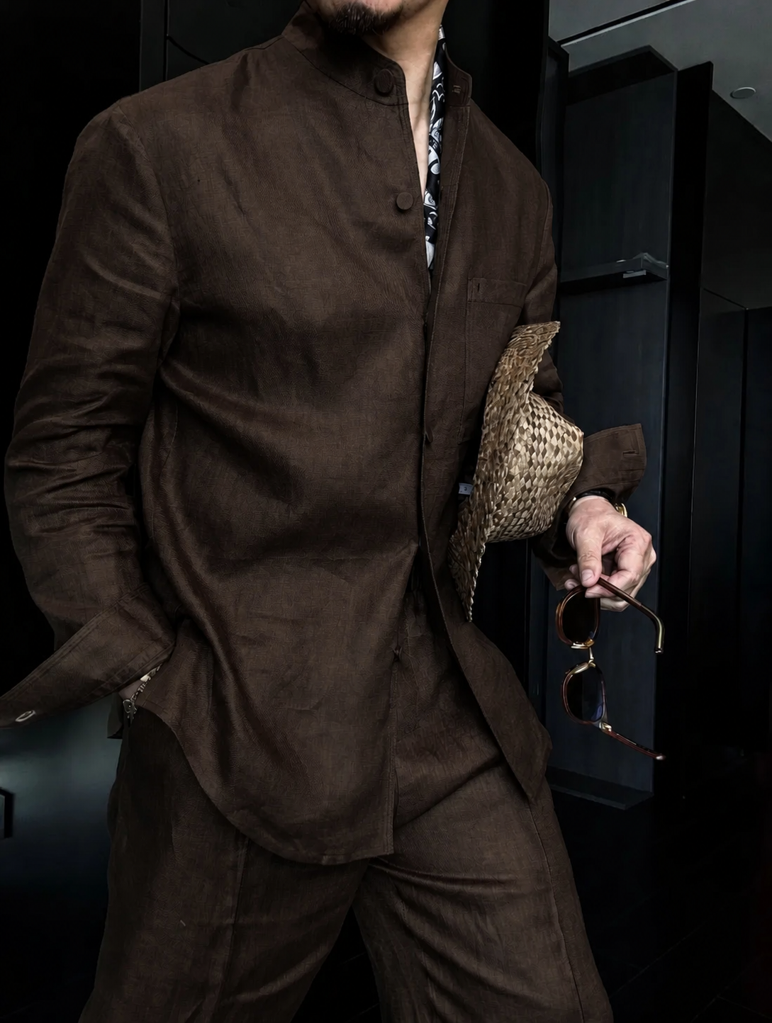 Premium Linen Mandarin Collar 2-Piece Suit | Old Money Style Breathable Set for Men