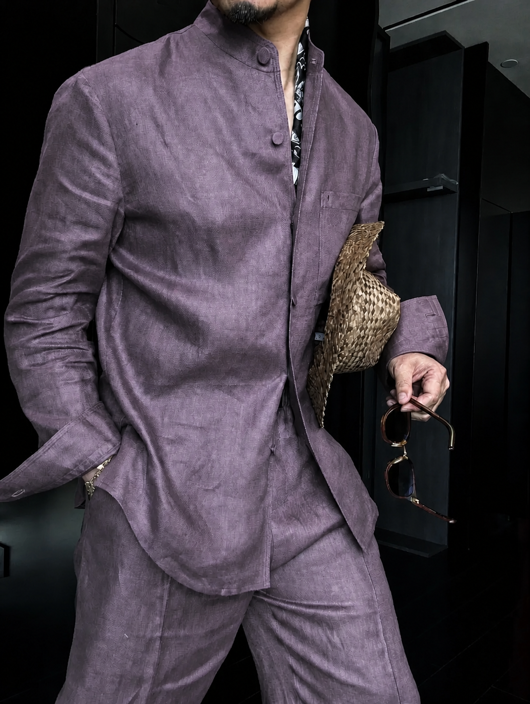 Premium Linen Mandarin Collar 2-Piece Suit | Old Money Style Breathable Set for Men